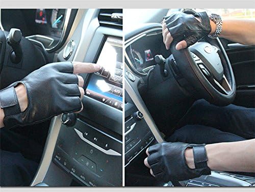 JIUYUNZHOU Mens Summer Genuine Nappa Leather Finger Driving Gloves (XXL)