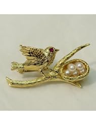 18kt Yellow Gold Pearl Pin