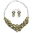 Earring and Necklace Sets Sterling Silver Peridot Gemstone Jewelry