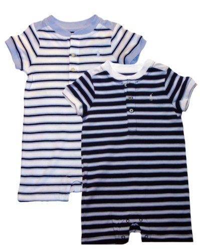 Ralph Lauren Layette Infant Boys Interlock Striped Shortall