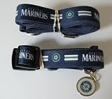Seattle Mariners Pet Accessories Set - Medium (6' Leash, Collar, and ID Tag)