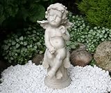 Eigenschaften   / Engel mit Blume auf römischer Säule Skulptur Statue NEU