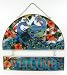 Stained Glass Peacock Feather Welcome Window Art