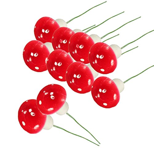 KINGSO 10pcs Mini Mushroom for Miniature Plant Pots Fairy Decor Garden Large Size