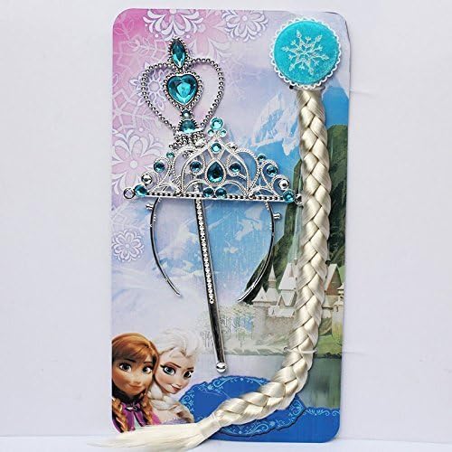 Snow Queen Elsa Anna 3 Pcs Set Cosplay Accessories/Tiara, Wand and Wig Hairpiece