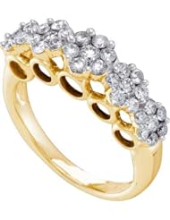 1.51CTW ROUND DIAMOND LADIES 5 FLOWER RING