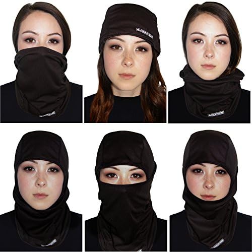 Crownover Tactical Balaclava, Warm 6 in 1 Multi-use Ski Mask Facemask Neck Gaiter Cap for Sports Riding Cold Weather