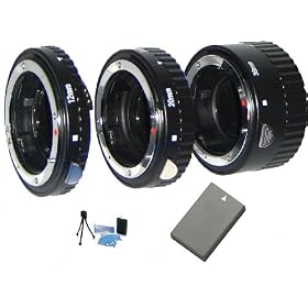 HD3 Macro Automatic Extension Tube Set (12mm, 20mm & 36mm) with Extended Life Replacement Battery for EN-EL9 + Accessory Kit for Nikon AF D40, D40x, D60, D5000, D3000 Digital SLR Cameras Includes Complimentary Starter Cleaning Kit