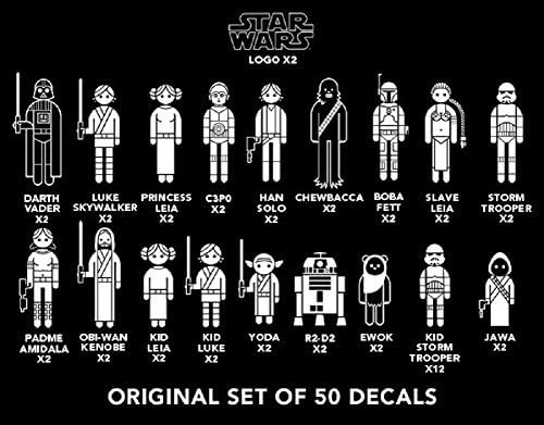 Star Wars Decals Stickers Family Cars Bedroom Windows Laptops 50 Characters