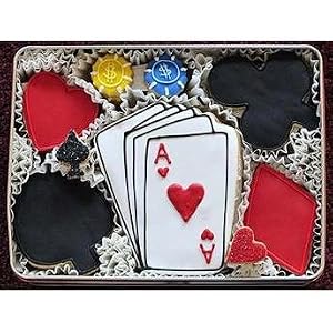 Poker Decorated Sugar Cookie Gift Tin