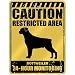 New  Caution : Restricted Area . Rottweiler Monitoring  Parking Sign Dog