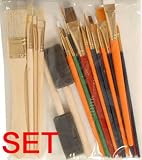 Produkt-Bild: Pinselset 25 Teile Holzstiel, Maler Schriften Schreib Flach Kapsel Pinsel B&uuml;rste (LHS)