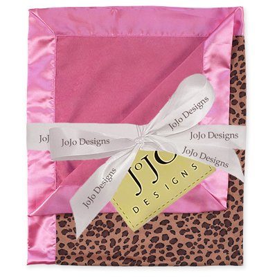Pink & Cheetah Print Minky and Satin Baby Blanket by JoJo Designs product image