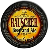 RAUSCHER 'S Beer and Ale Cascading Pub Wall Clock