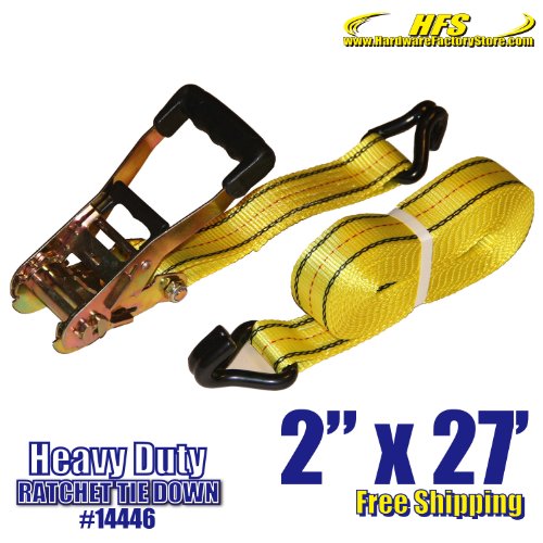 2 X 27 HFS 10 000 Lb Heavy duty Tie Down J Hook Rubber Coated Handle