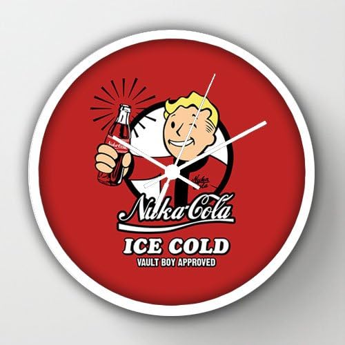 Custom Art Design Wall Decor Clock Fallout Nuka Cola White Frames Wall Clock Modern Design Watch Wall 10" Diameter Unique Wall Clocks