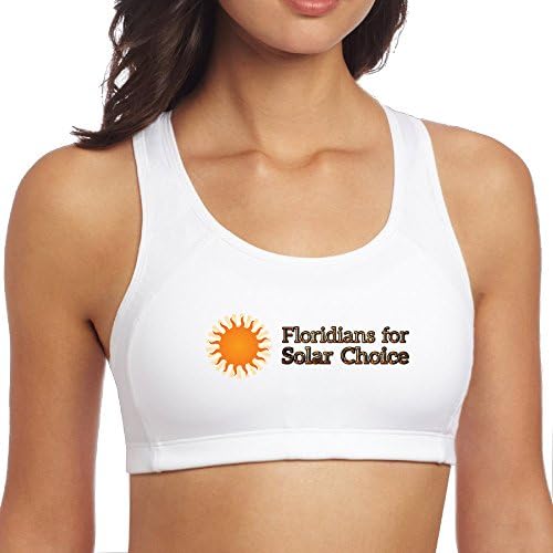 HYRONE Women's Fashional Floridians For Solar Choice ALO Sports Bras Size S White