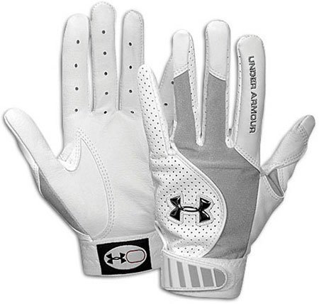 Under Armour Women's Laser Batting Gloves - Silver/White