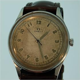 Vintage Antique watch: Omega Military, Windup, Stainless Steel, 1930's by Swiss