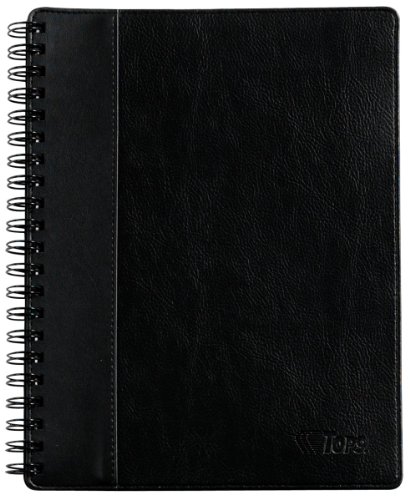 TOPS 25431 Executive notebook, textured, leatherette, 10-1/2 x 8, black