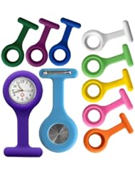 Silicone Nurse Brooch Fob Watch with 10 Different Colors & FREE BATTERY Fashion
