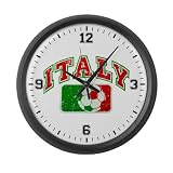 Large Wall Clock Italy Italian Soccer Grunge - Italian Flag