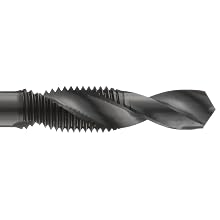 Dormer E650 High-Speed Steel Combined Drill and Tap, Black Oxide Finish, Round Shank With Square End, Modified Bottoming Chamfer
