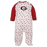 Georgia Bulldogs Newborn White-Red Raglan Sleeve Footed Sleeper
