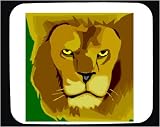 Decorated Mouse Pad with head, africa, lion, mane, golden