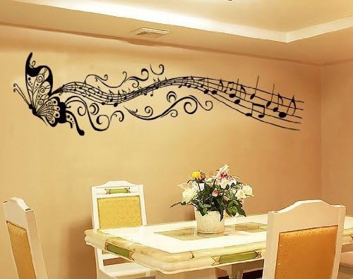 Music Butterfly Wall Decals Butterfly & Music Notes Wall Art Stickers