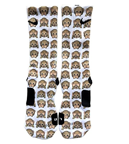 HQcustomz Monkey Emoji Custom Nike Elite Socks