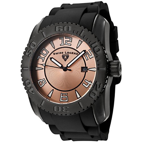Swiss Legend Men's 20068-BB-09 Commander Collection Black Ion-Plated Rose Dial Watch
