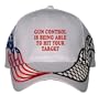 GUN CONTROL IS BEING ABLE TO HIT YOUR TARGET USA Flag / Checker Racing Hat / Baseball Cap