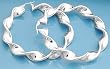 Sterling Silver Italian Hoop Earrings - Twisted - 60 mm x 8 mm
