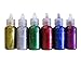 6 color glitter glue set 20 milliliter bottles - classic colors - green, gold, red, silver, blue, and purple