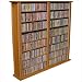 Black Venture Horizon Double 50-Inch CD DVD Wall Rack Media Storage, Shown in White Finish