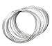 200 Silver Tone Loops of 60mm-65mm Bracelet Memory Beading Wire AVBeads