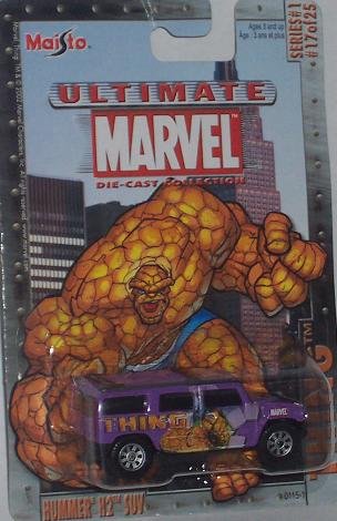  Maisto Ultimate Marvel #17 The Thing Hummer H2 SUV 1:64 Scale Diecast Car Fantastic Four