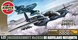 Airfix A50068 1:72 Scale Dogfight Double - De Havilland DH-98 Mosquito/ Messerschmitt Me262 Twin Set Gift Set inc Paints Glue and Brushes