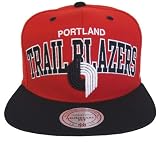 Portland Trail Blazers Mitchell & Ness Block Snapback Cap Hat Red Black