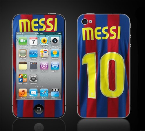 Apple iPod Touch 4th Gen Skin Kit - Messi, Lionel Messi Jersey design, Barcelona