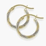 High Polish Two-Toned 3/5 Inch Gold Hoop Earrings