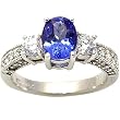 14K White Gold Tanzanite and Diamond Ring