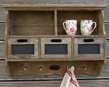 Landhaus Holzregal Regal aufbereitetes Alt Holz Garderobe mit Kreidetafel Schubladen