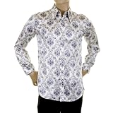 D&G, Dolce & Gabbana white/blue silk shirt