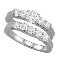 14K White Gold Diamond Wedding Set