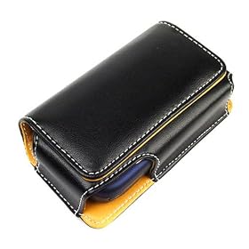 Universal Horizontal Large Eva Pouch Leather Case with Clip - Black for Audiovox 6600, 6700, Palm Treo 600, 650, 700w, 700p, 700wx, 680, 750, 755p,htc 8125, 8525, 8925, Mda, Wing, 6800, Samsung I730, I830, I760, Blackberry 8800, 8820, 8830, 8300, 8310, 8320, Motorola Q9h, Q9m, Q9c