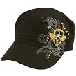 Cotton Military GI Cadet Studded Patch Cap Hat Black