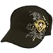 Cotton Military GI Cadet Studded Patch Cap Hat Black