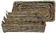 Country Rattan Rectangle Trays Set / 4 L-29.5" x 15" x 6"